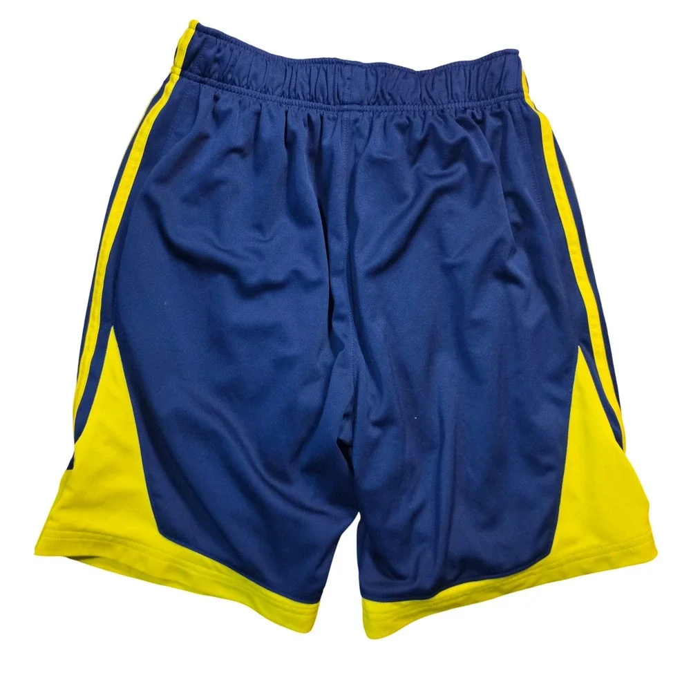 Adidas Michigan‎ Dazzle Boys Navy Blue Yellow Mesh Athletic Shorts Size Large